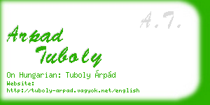 arpad tuboly business card