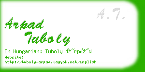 arpad tuboly business card